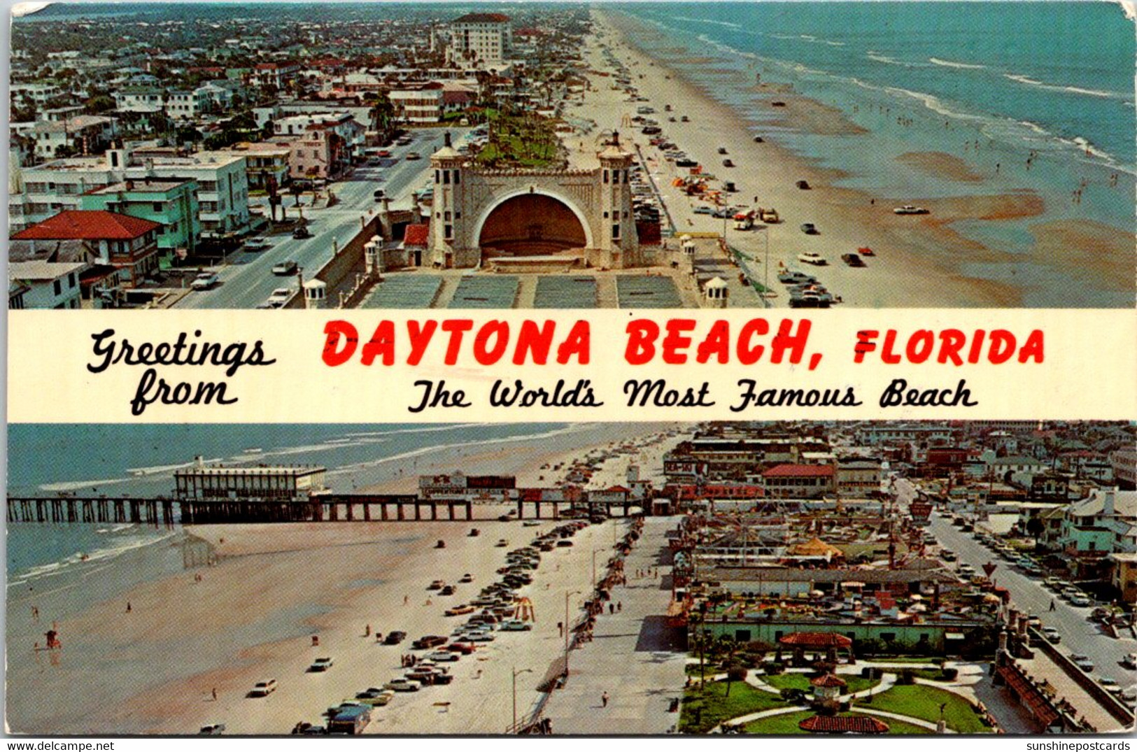 Florida Daytona Beach Greetings Showing Beach - Daytona