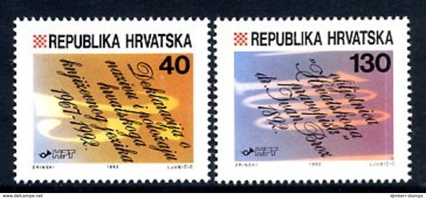 CROATIA 1992 Croatian Language Anniversaries MNH / **.  Michel 213-14 - Kroatien