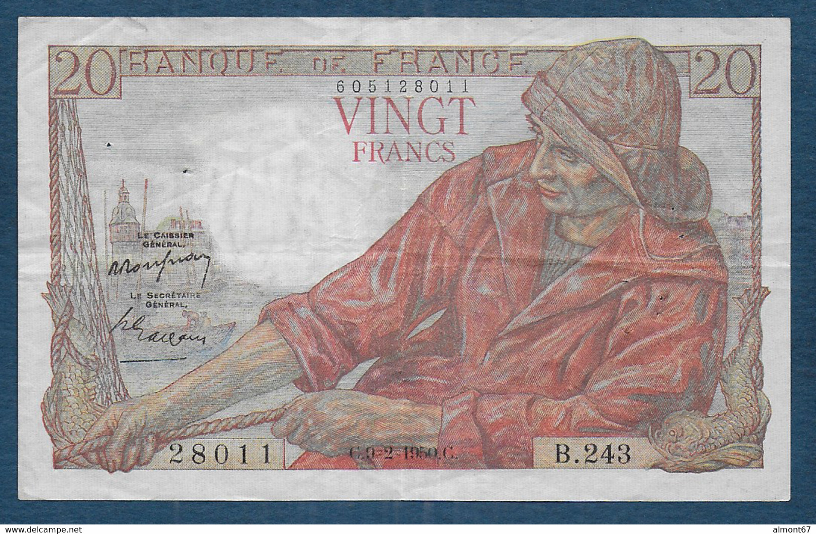 20 Francs  Pêcheur  Du  9 - 2 - 1950 - 20 F 1942-1950 ''Pêcheur''