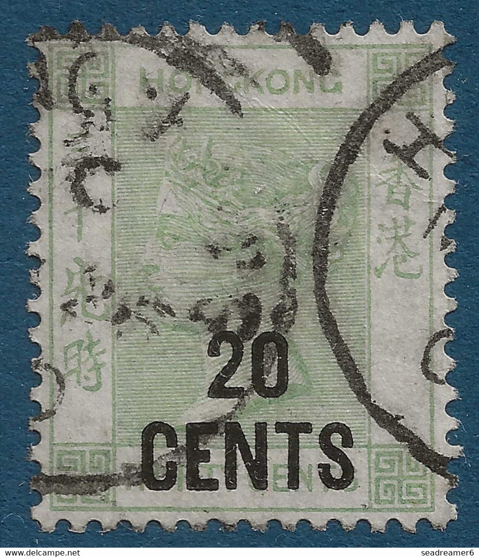 HONG KONG Victoria N°49 20c Sur 30 Cents Vert Oblitéré Dateur De HONG KONG  TTB - Used Stamps