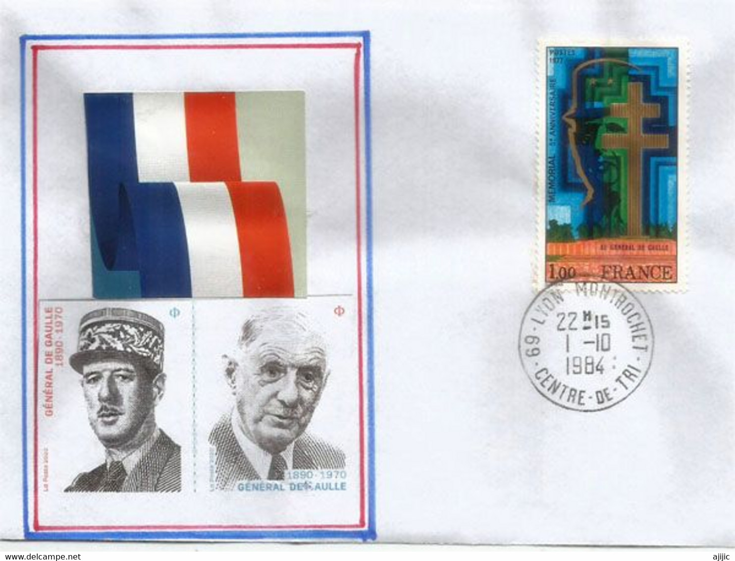 FRANCE. Mémorial Charles-de-Gaulle, Colombey-les-Deux-Églises, Sur Lettre De Lyon - Guerre Mondiale (Seconde)