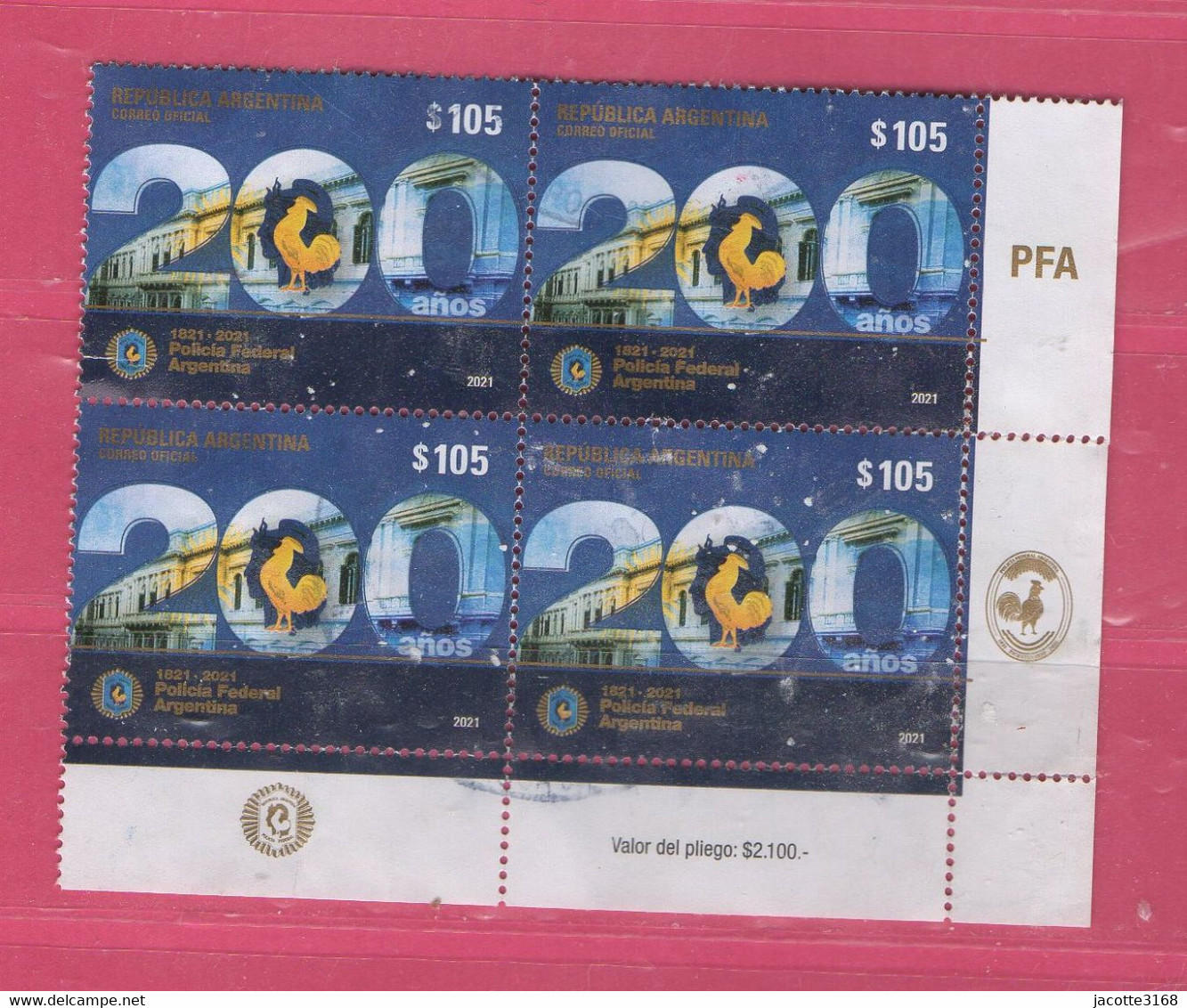 Argentine 2021    1821-2021  Police Fédérale Argentine - Used Stamps