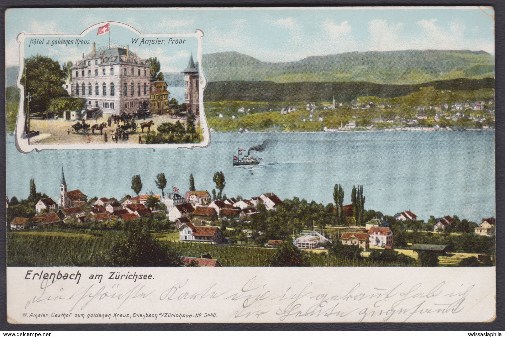 ZH  ERLENBACH - FORCH  ( ZÜRICH ) /  1903  SEHR SCHÖNE ANSICHTSKARTE / HOTEL ZUM GOLDENEN KREUZ - Erlenbach