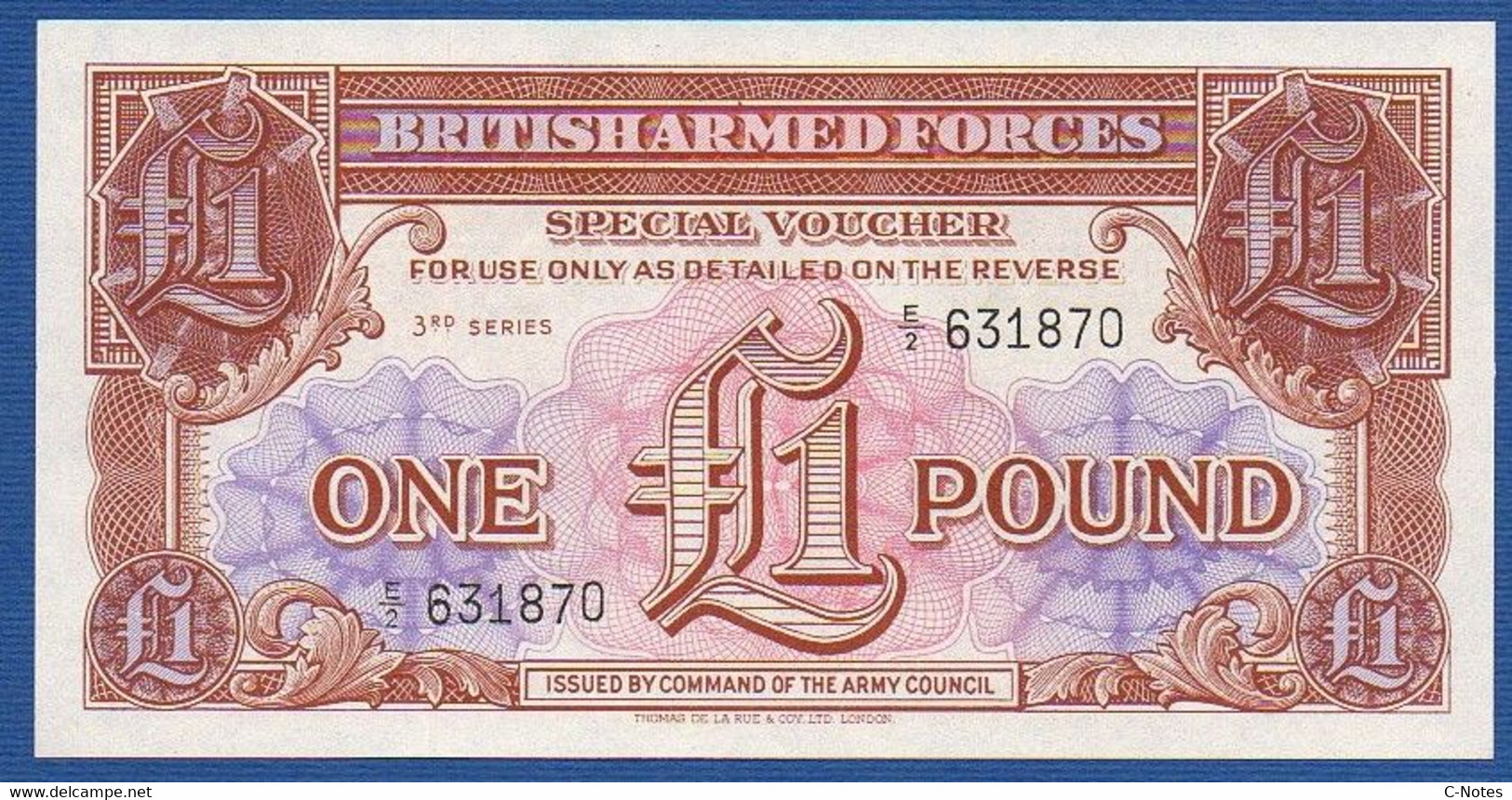 GREAT BRITAIN - P.M29 – 1 Pound ND (1956) UNC, Serie E/2 631870 - British Armed Forces & Special Vouchers