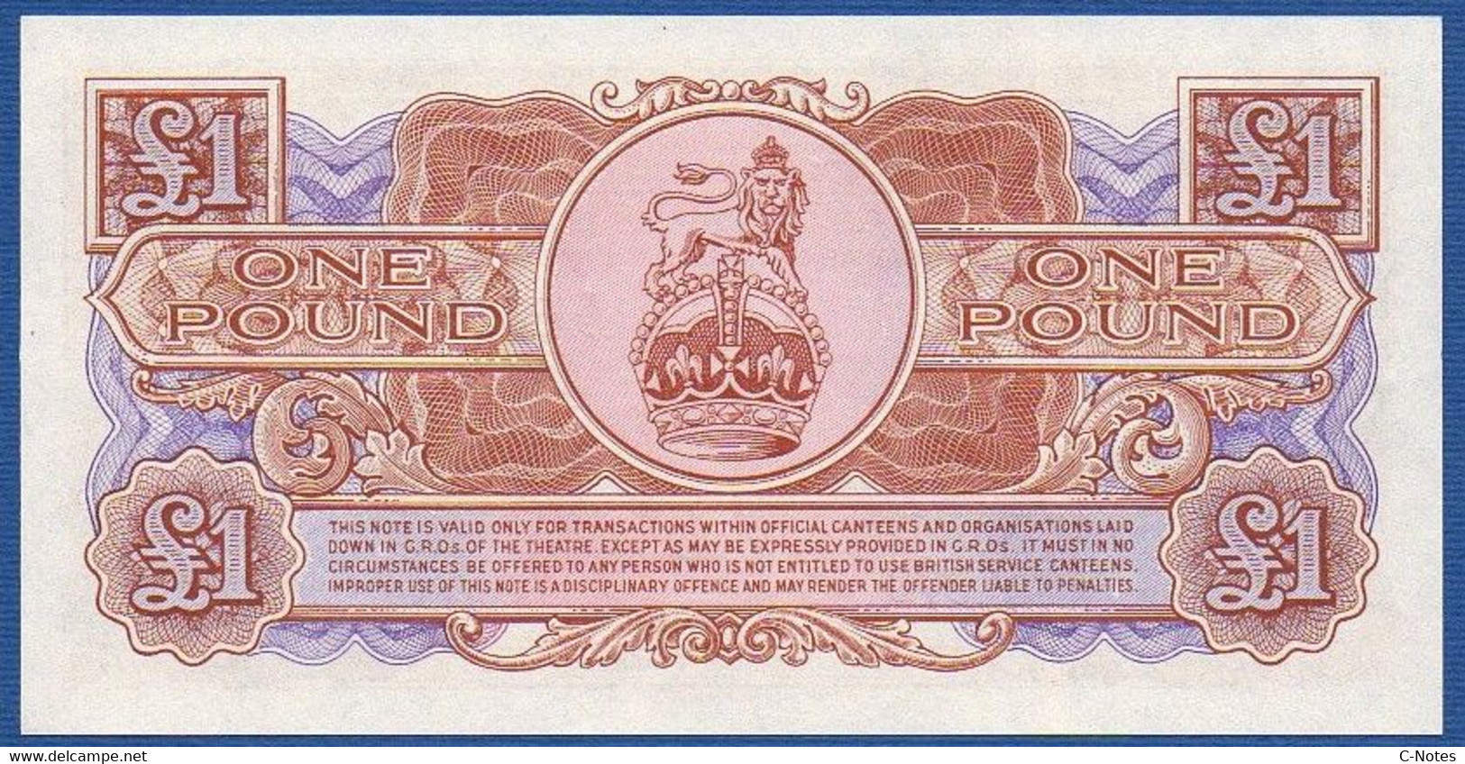 GREAT BRITAIN - P.M29 – 1 Pound ND (1956) UNC, Serie E/2 631870 - Fuerzas Armadas Británicas & Recibos Especiales