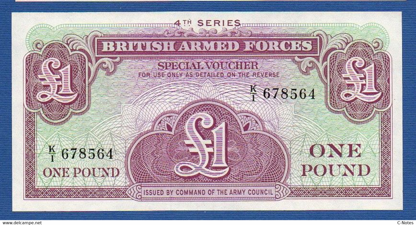 GREAT BRITAIN - P.M36 – 1 Pound ND (1962) UNC, Serie K/1 678564 - Forze Armate Britanniche & Docuementi Speciali