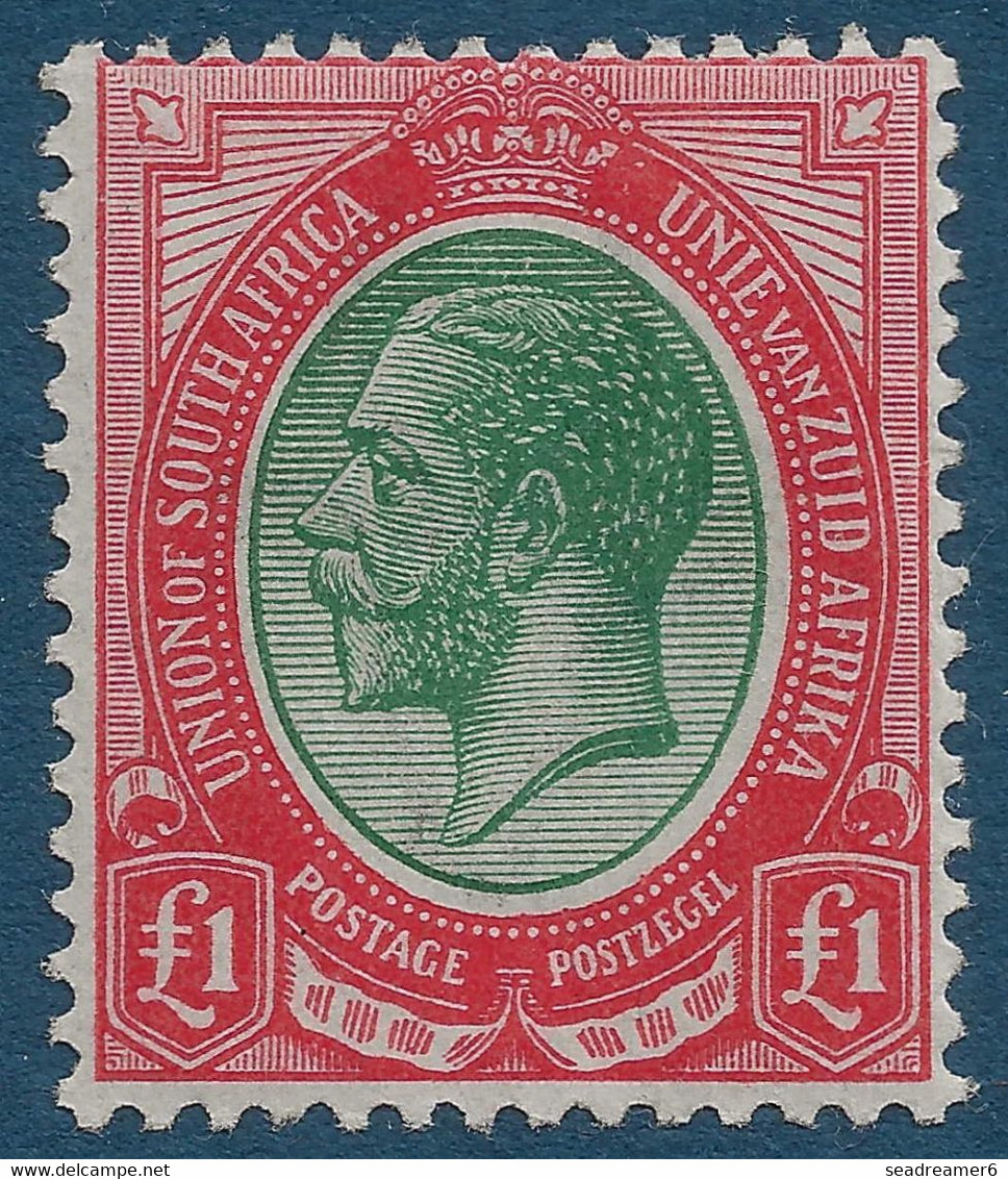 AFRIQUE DU SUD GEORGES V N°14* 1£ Rouge Et Vert Tres Frais RR - Unused Stamps