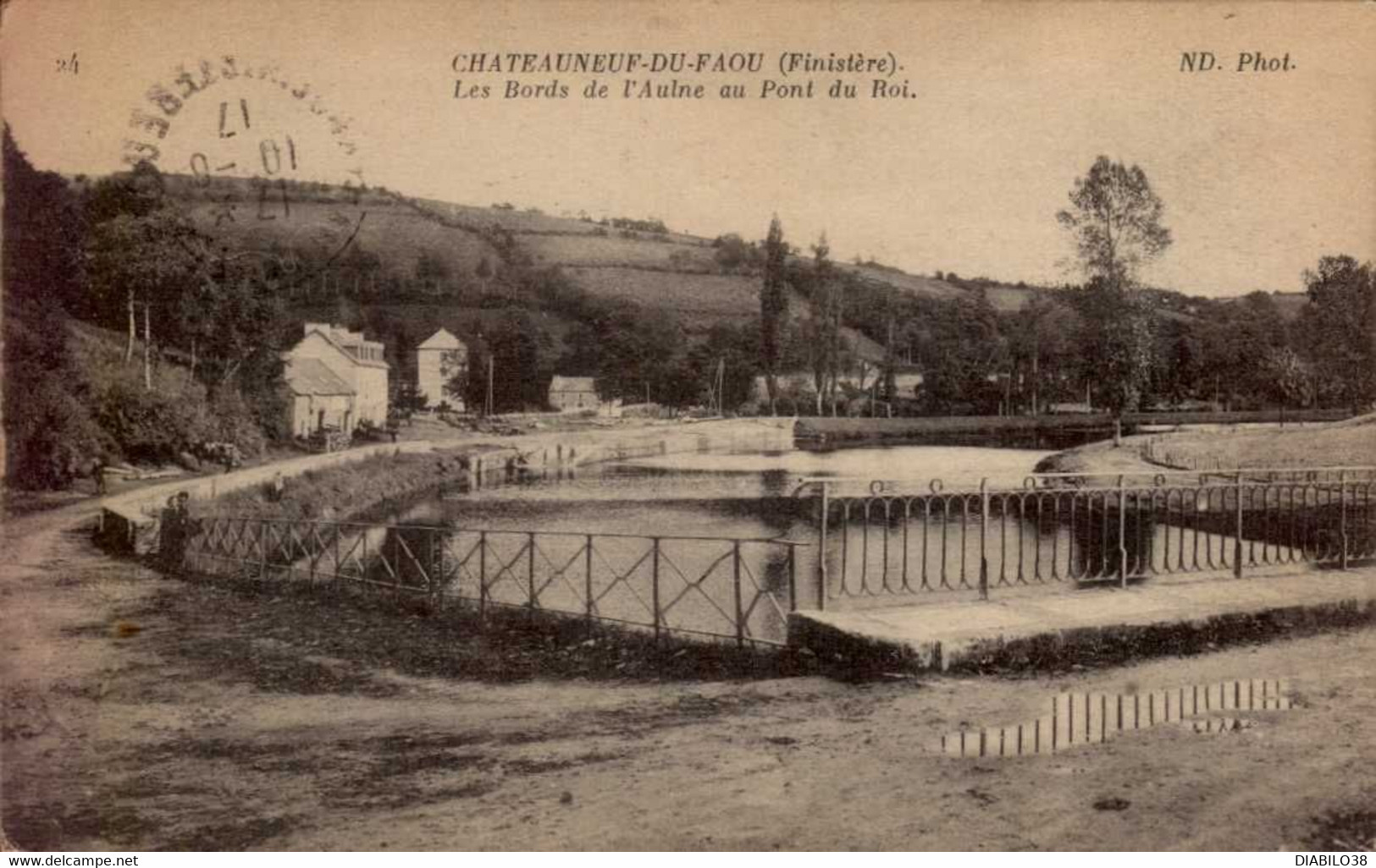 CHATEAU-DU-FAOU     ( FINISTERE )    LES BORDS DE L 'AULNE AU PONT DU ROI - Châteauneuf-du-Faou