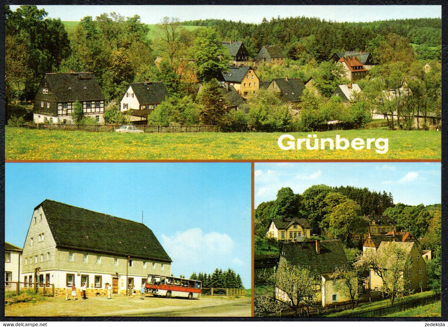 F5799 - TOP Grünberg Bei Flöha Ferienheim Ikarus Omnibus VEB Nagelwerke Weißenfels - Verlag Bild Und Heimat Reichenbach - Flöha