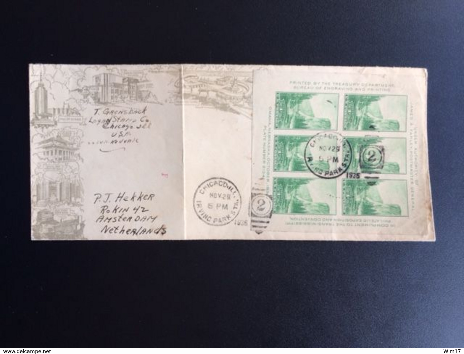 USA 1935 LETTER WITH MINISHEET (COVER IS FOLDED) VERENIGDE STATEN UNITED STATES OF AMERICA - 1921-40