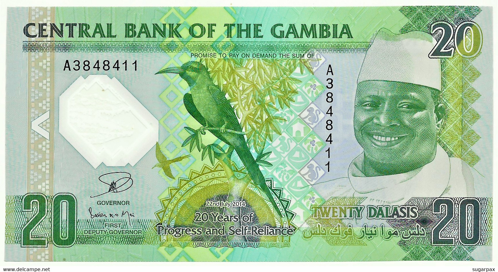 Gambia - 20 Dalasis - 20.7.2014 - Unc. - Pick 30 - Polymer Commemorative - Serie A - Gambie