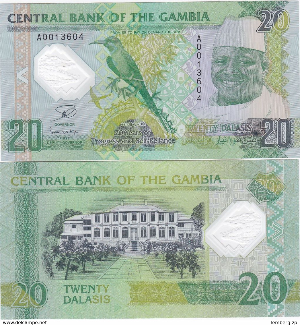 Gambia - 20 Dalasis 2014 / 2015 UNC Comm. Polymer P. 30 Lemberg-Zp - Gambie