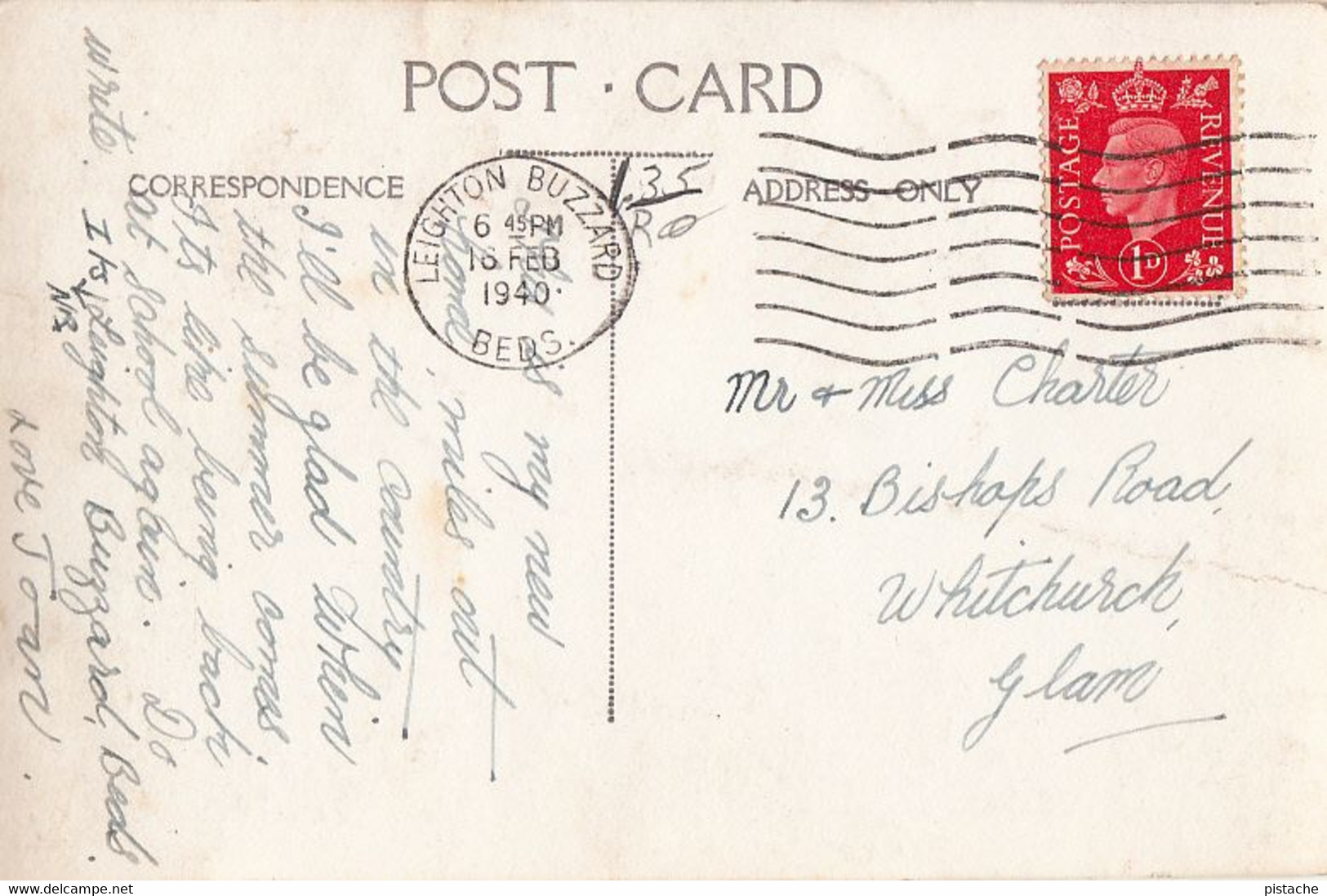 1099 – Real Photo – England UK Bedfordshire – Grange Heath & Reach – Hotel – Stamp Postmark 1940 - VG Condition - Autres & Non Classés