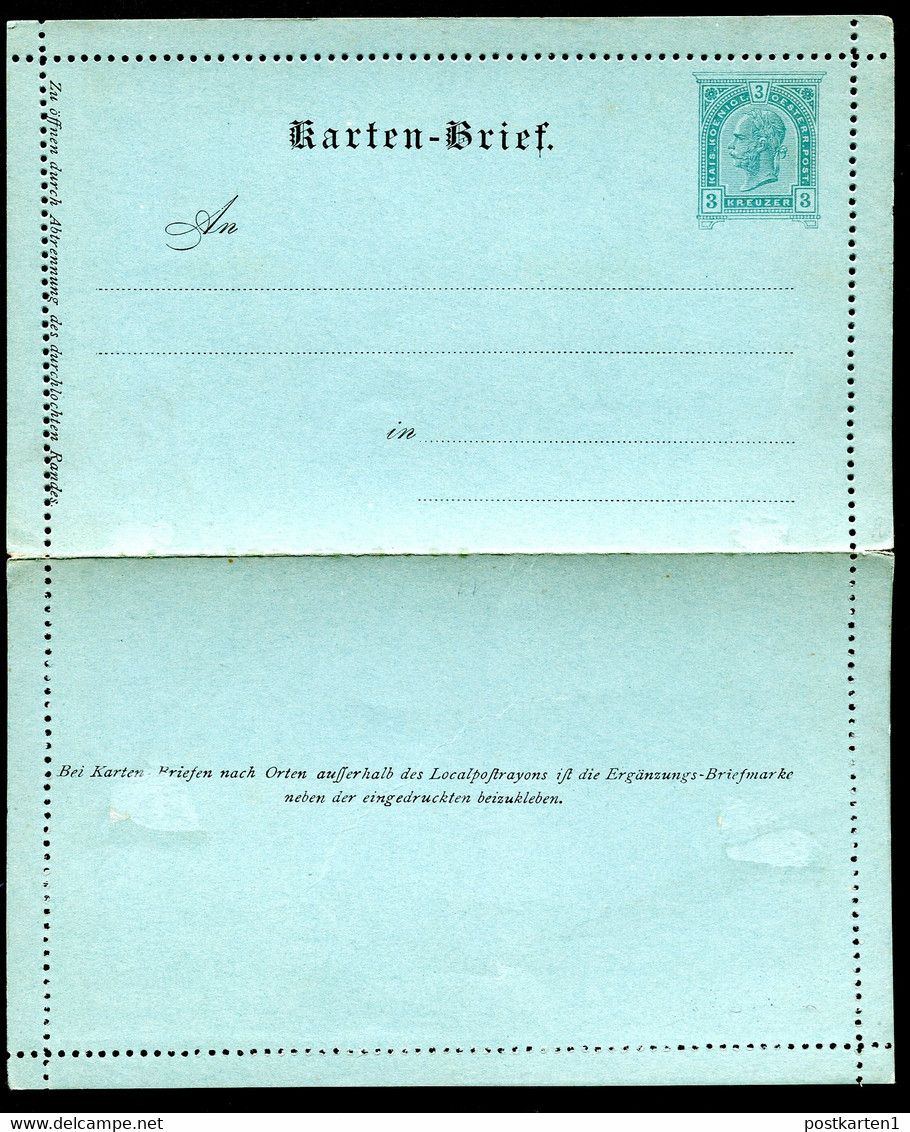 ÖSTERREICH Kartenbrief K15 Gez. L9.5 1890 Kat. 6,00 €+ - Kartenbriefe