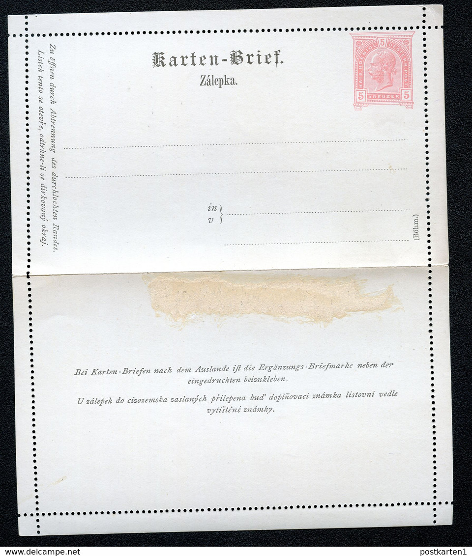 ÖSTERREICH Kartenbrief K23 Ascher K23a Böhmisch Gez. K11 1890 Kat. 7,00 € - Cartes-lettres