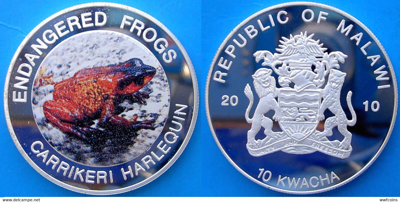 MALAWI 10X10 KWACHA 2010 RARE WILDLIFE DANGER FROG POISON DARWIN PANAMA AMAZON MINTAGE 1000 PCS UNC - Malawi