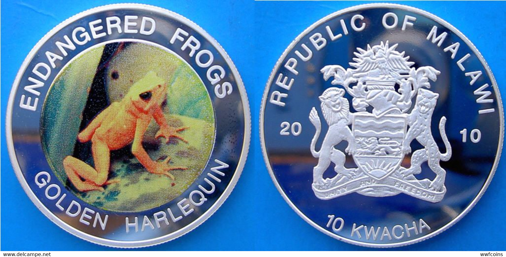 MALAWI 10X10 KWACHA 2010 RARE WILDLIFE DANGER FROG POISON DARWIN PANAMA AMAZON MINTAGE 1000 PCS UNC