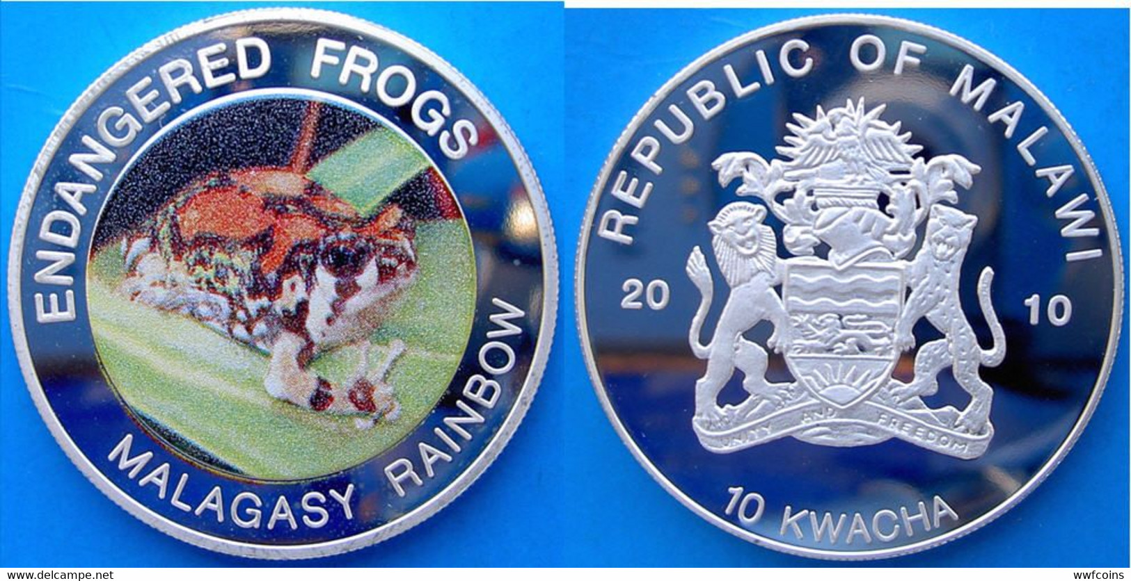 MALAWI 10X10 KWACHA 2010 RARE WILDLIFE DANGER FROG POISON DARWIN PANAMA AMAZON MINTAGE 1000 PCS UNC