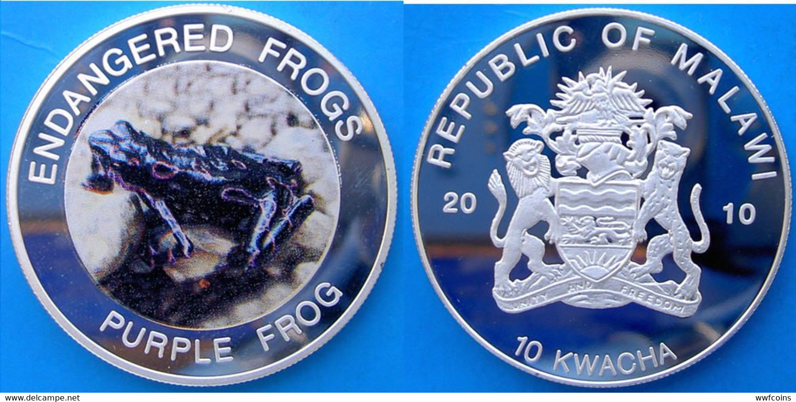 MALAWI 10X10 KWACHA 2010 RARE WILDLIFE DANGER FROG POISON DARWIN PANAMA AMAZON MINTAGE 1000 PCS UNC