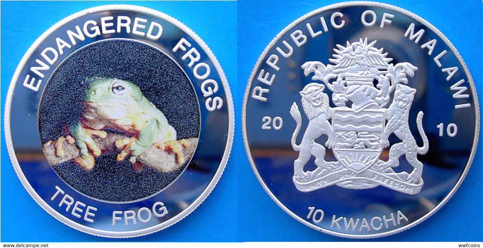 MALAWI 10X10 KWACHA 2010 RARE WILDLIFE DANGER FROG POISON DARWIN PANAMA AMAZON MINTAGE 1000 PCS UNC