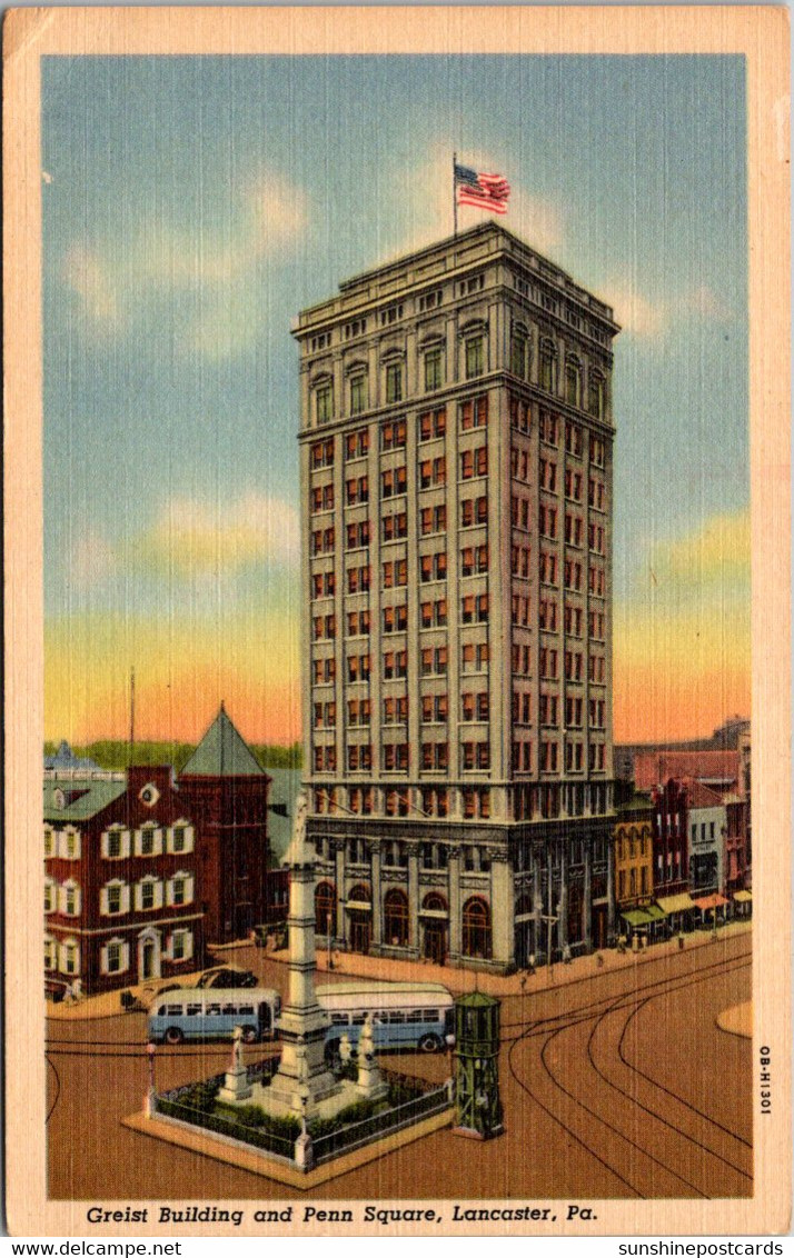 Pennsylvania Lancaster Greist Building And Penn Square Curteich - Lancaster