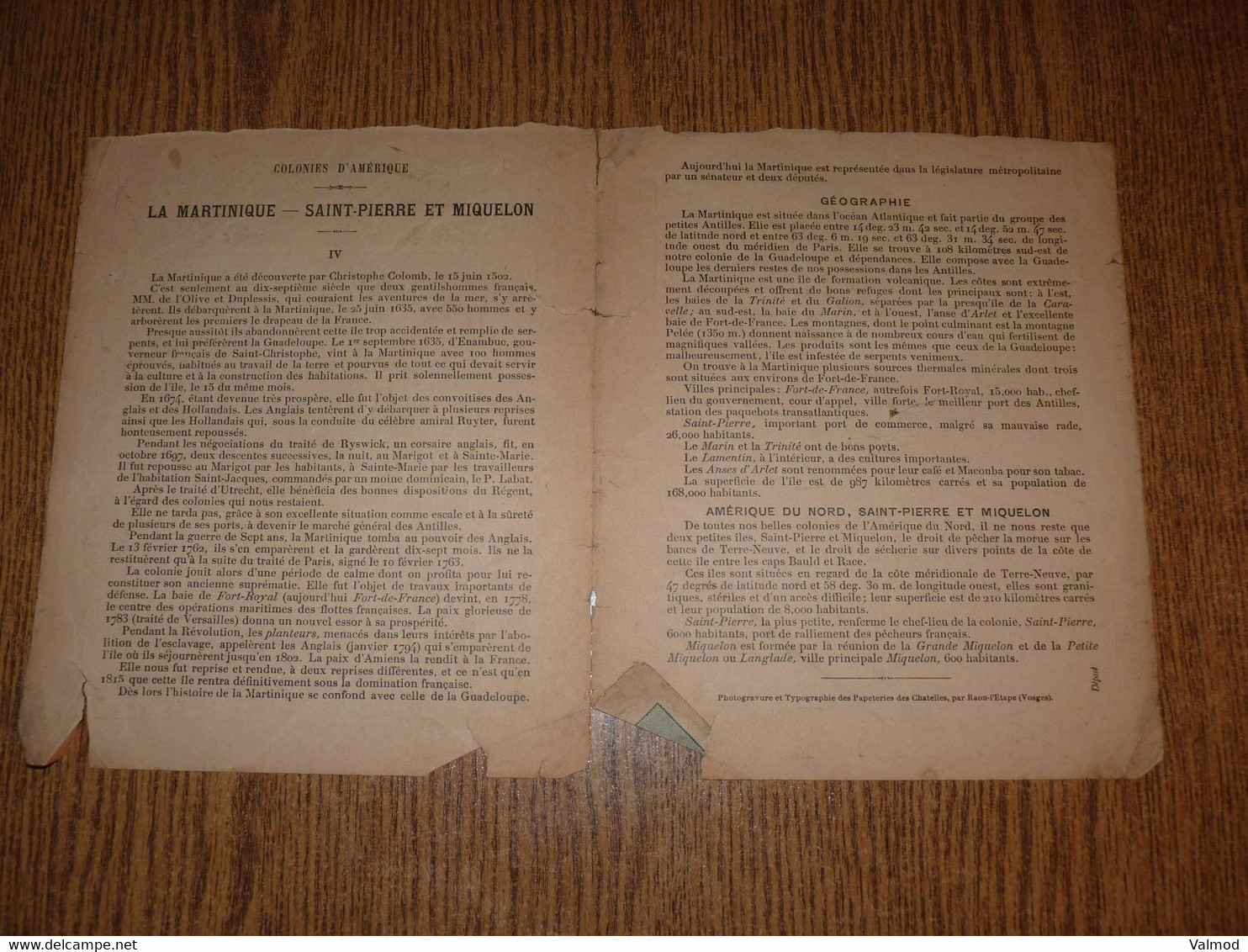 Protège-Cahier/Couverture "Les Colonies Françaises"-Voir Détail Sur Photos- Format Plié 21,2 Cm X 17,5 Cm Environ. - Protège-cahiers