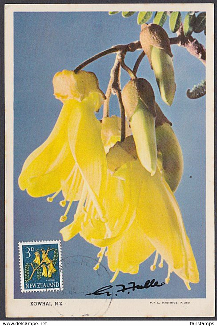 NZ 1961 3d KOWHAI MAXIMUM CARD - Storia Postale