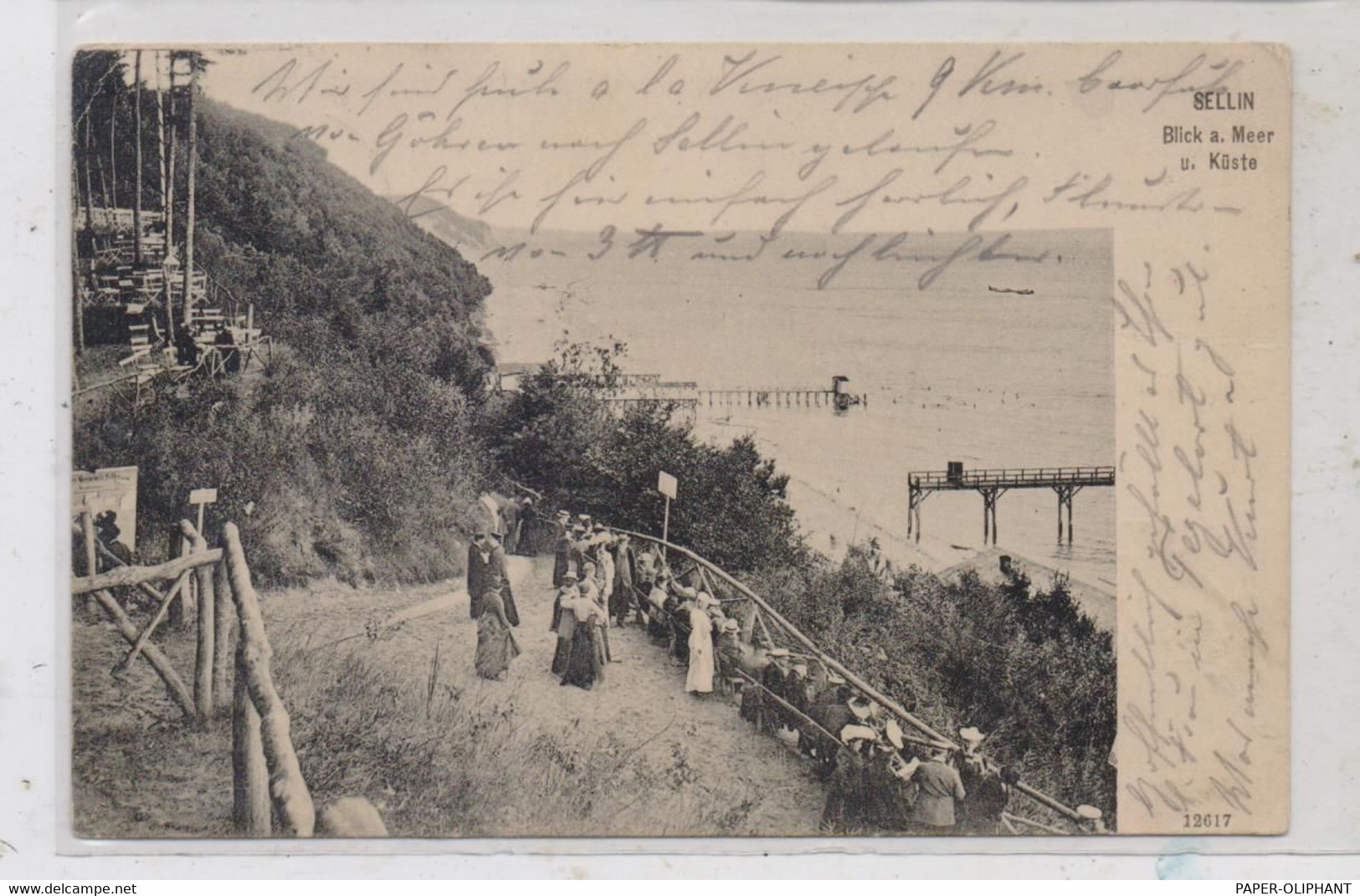 0-2356 SELLIN / Rügen, Blick Auf Meer Und Küste, Belebte Szene, 1905, Brfm. Fehlt - Sellin