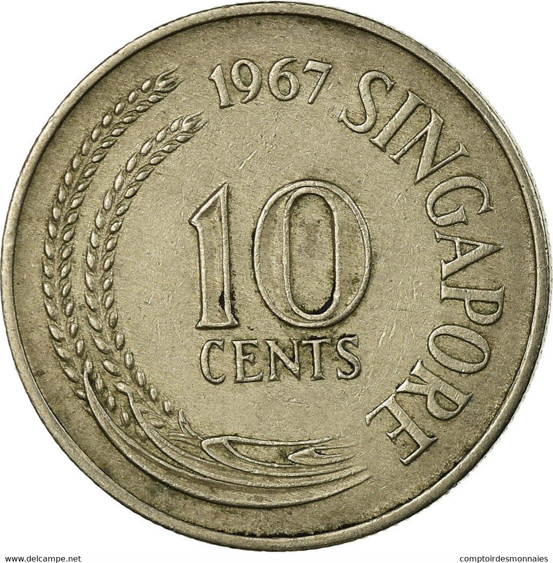 Monnaie, Singapour, 10 Cents, 1967, Singapore Mint, TTB, Copper-nickel, KM:3 - Singapour