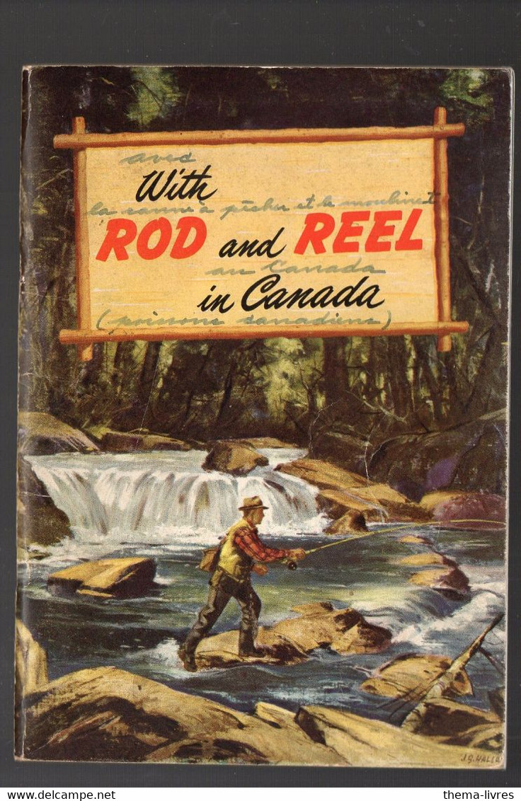 (Canada) (Pêche) Belle,plaquette Couleur :  With Rod And Reel In Canada (M3148) - 1950-oggi