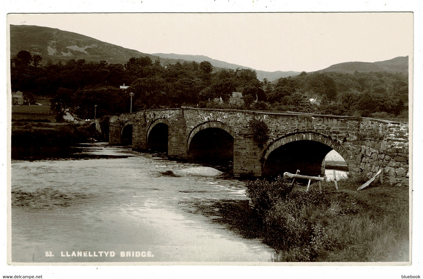 Ref  1516  -  Early Real Photo Postcard - Llanelltyd Bridge - Merionethshire Wales - Merionethshire