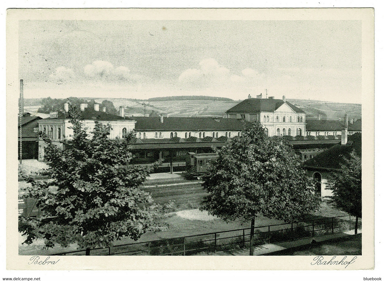 Ref 1518 -  1935 Germany Postcard - Bebra Bahnhof - Railway Station - Bebra Postmark - Bebra