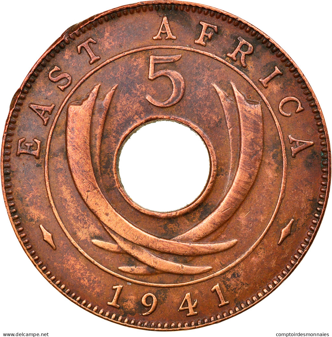 Monnaie, EAST AFRICA, George VI, 5 Cents, 1941, TTB, Bronze, KM:25.1 - Colonie Britannique