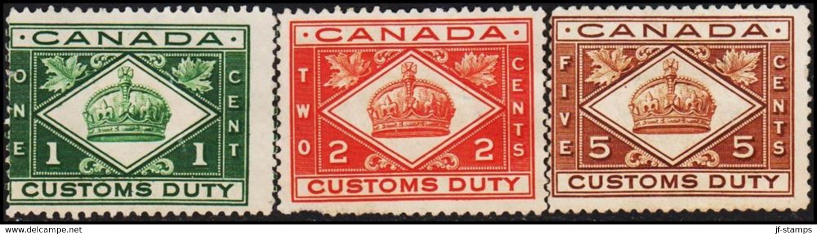 1920. CANADA CUSTOMS DUTY 1, 2 And 5 CENTS No Gum. 
 - JF516226 - Local, Strike, Seals & Cinderellas