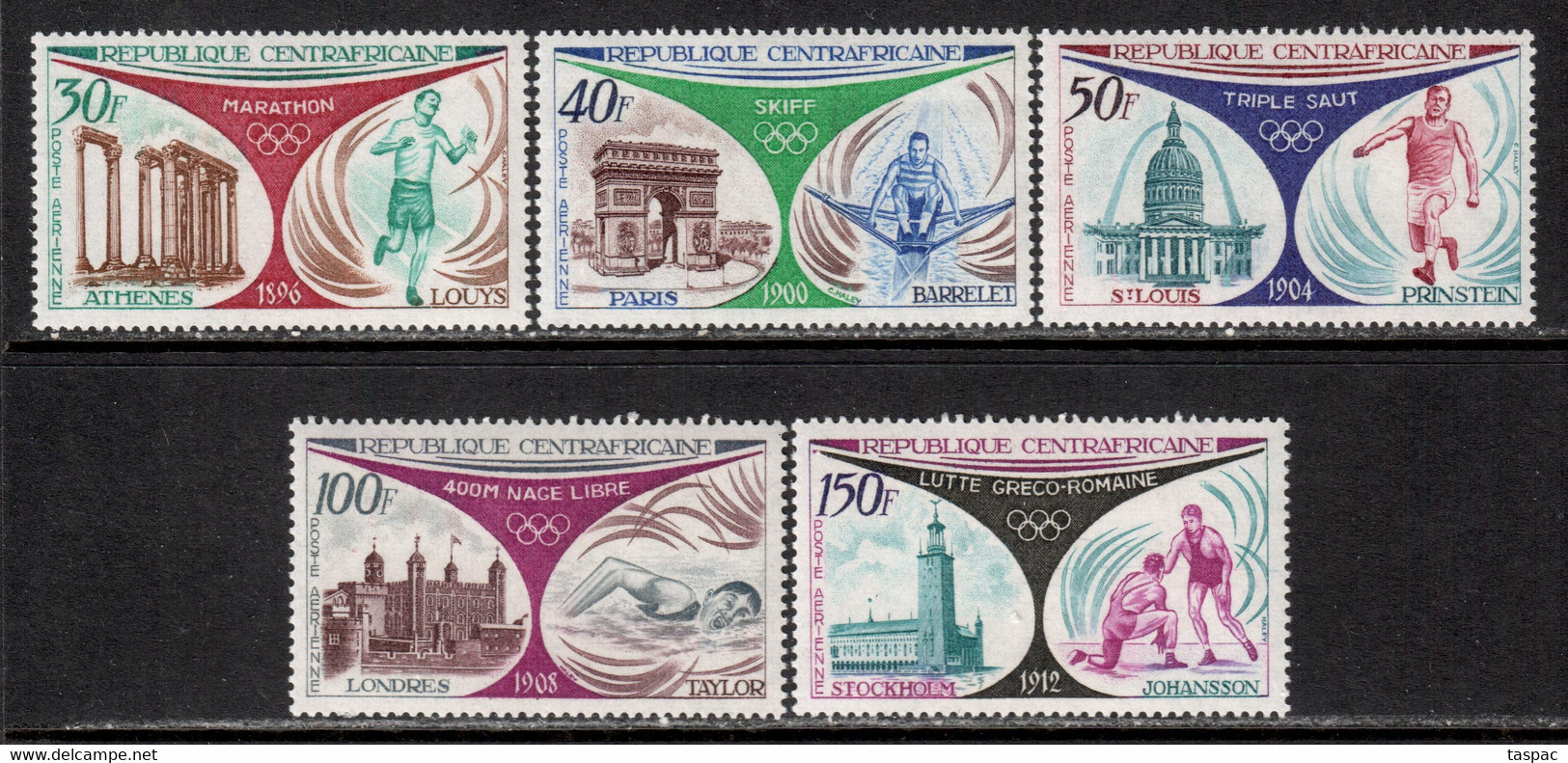 Central African Republic 1972 Mi# 304-308 ** MNH - Olympic Games 1896-1912 - República Centroafricana