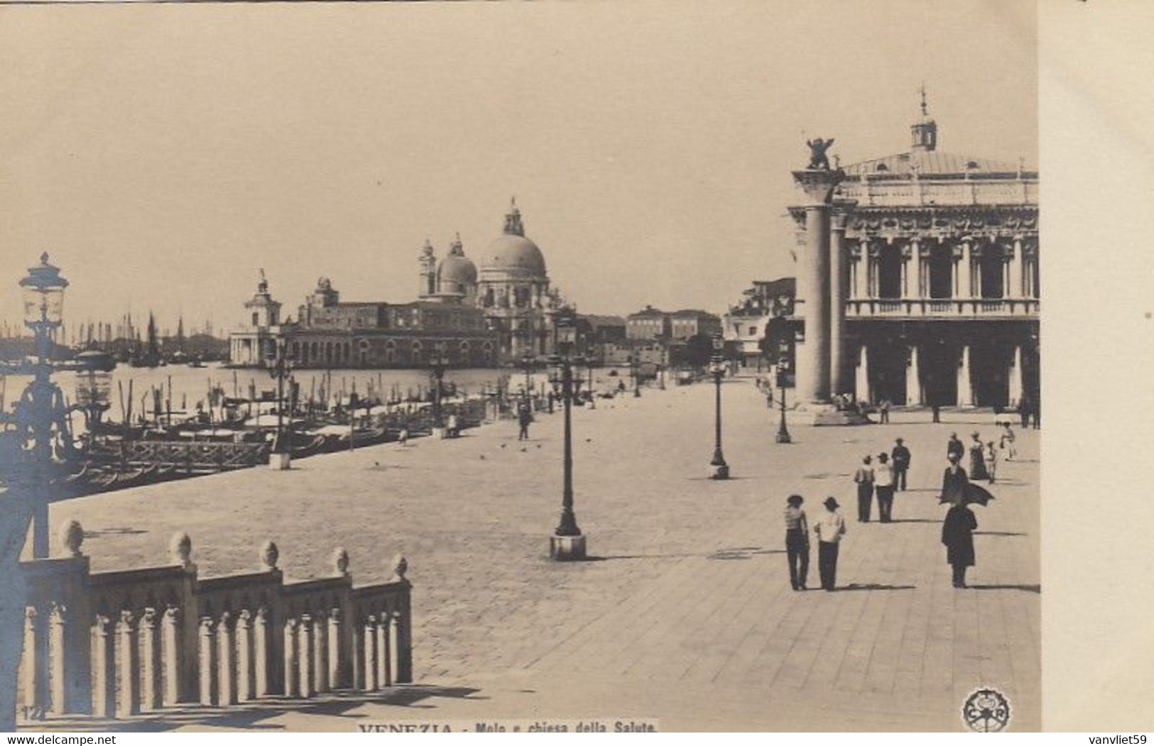 VENEZIA-MOLO E CHIESA DELLA SALUTE-CARTOLINA VERA FOTOGRAFIA( NPG)-NON VIAGGIATA 1905-1908 - Venetië (Venice)