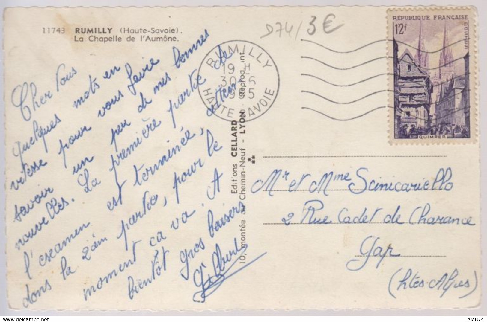 74-1136 - Carte Postale Haute Savoie (74) - RUMILLY - La Chapelle De L'Aumône - Rumilly