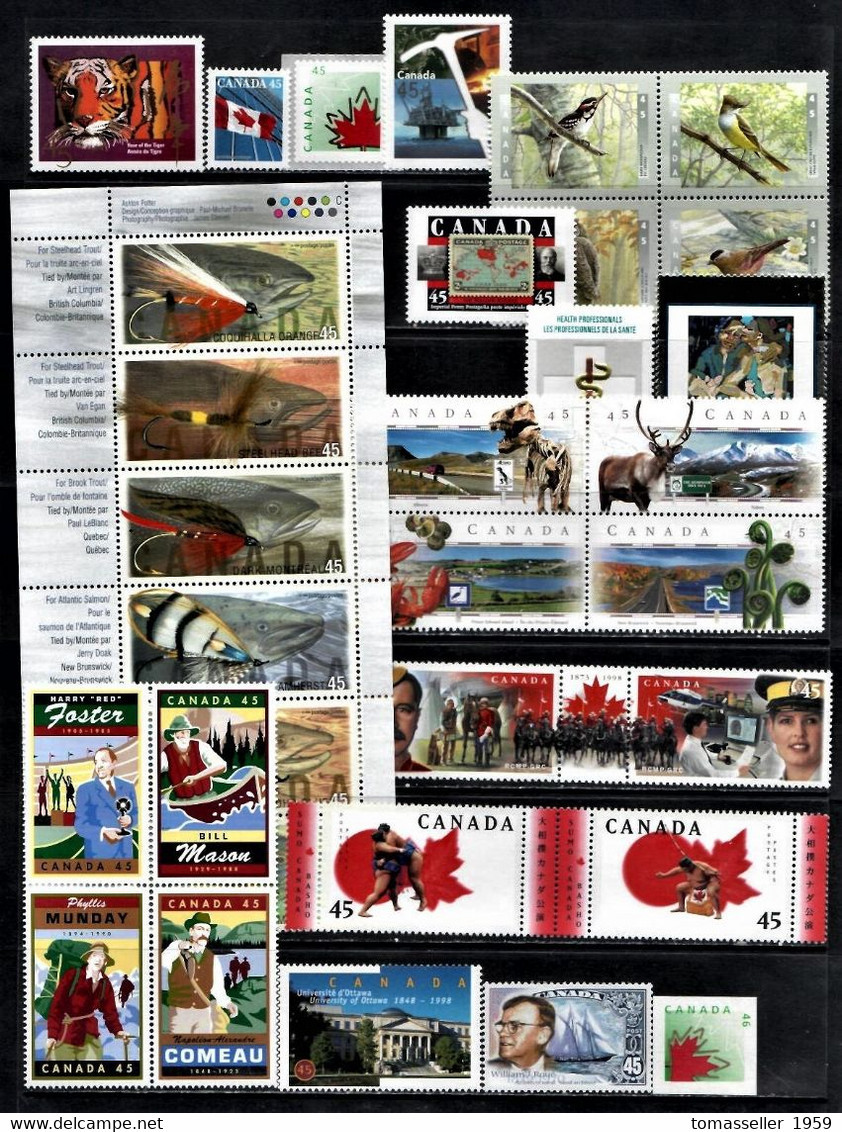 CANADA 1998  Year 30 Issues (43 St.+4 S/s+1 Book.) - Années Complètes