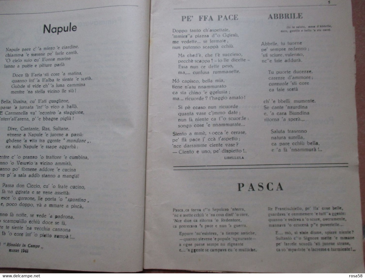 ANNO SANTO 1950 DOCE E AMARO Poesie Napoletane CARMINE MEGLIO Casa Editrice INC Libretto Epoca - Te Identificeren