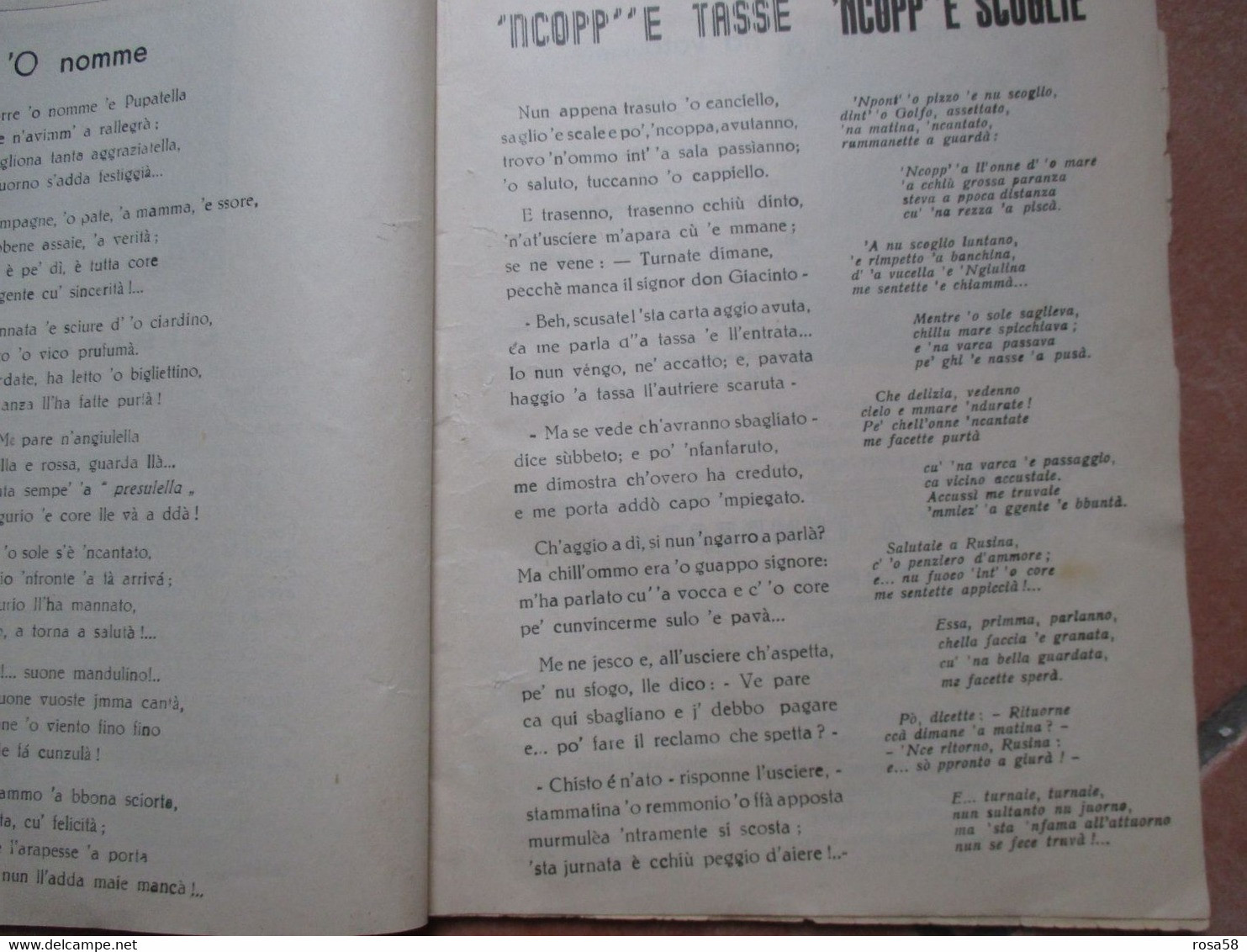 ANNO SANTO 1950 DOCE E AMARO Poesie Napoletane CARMINE MEGLIO Casa Editrice INC Libretto Epoca - A Identifier