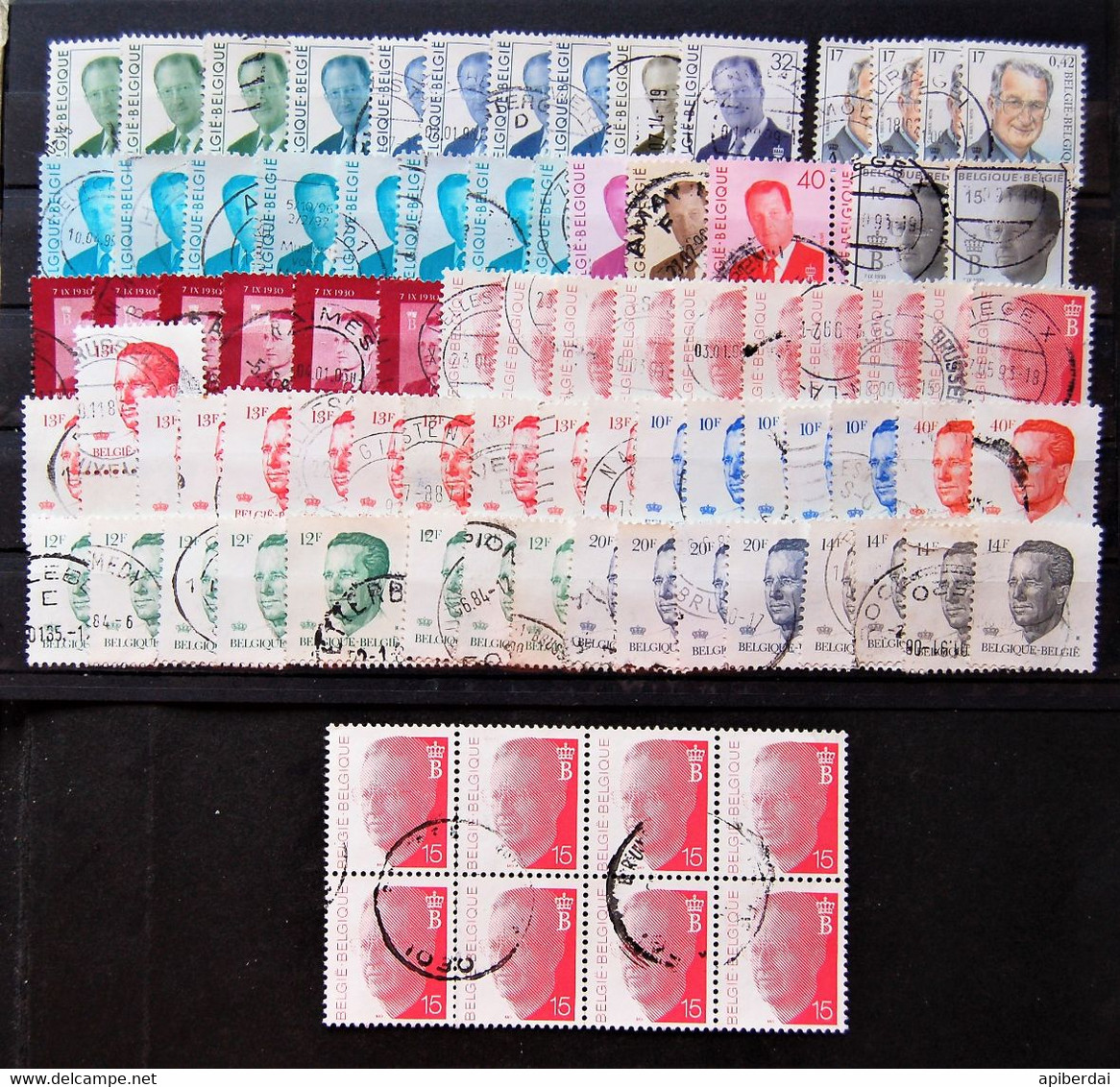 Belgique Belgium - Small Batch Of 87 Stamps "roi Des Belges" Used - Collections