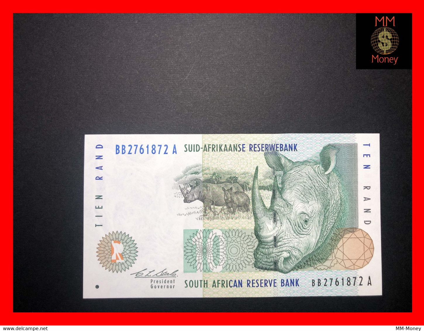 SOUTH AFRICA  10 Rand  1993  P. 123   "sig. Stals"      UNC - Afrique Du Sud