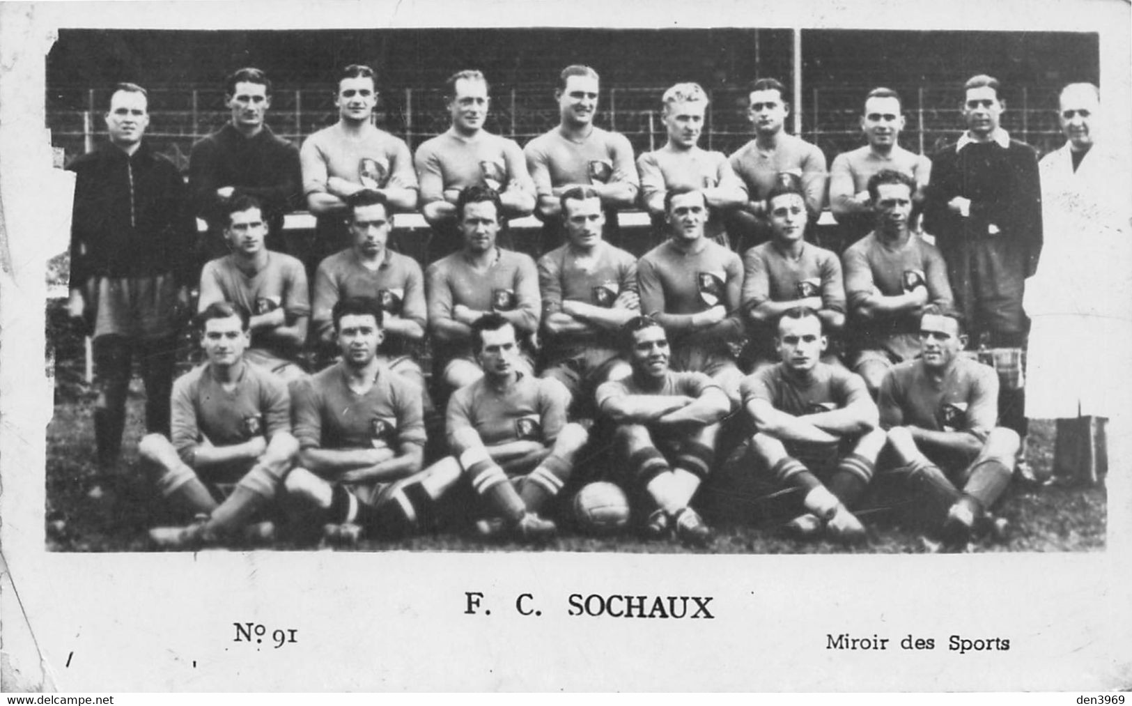 Equipe De Football F. C. SOCHAUX - Carte-Photo Miroir Des Sports N'91 - Sochaux