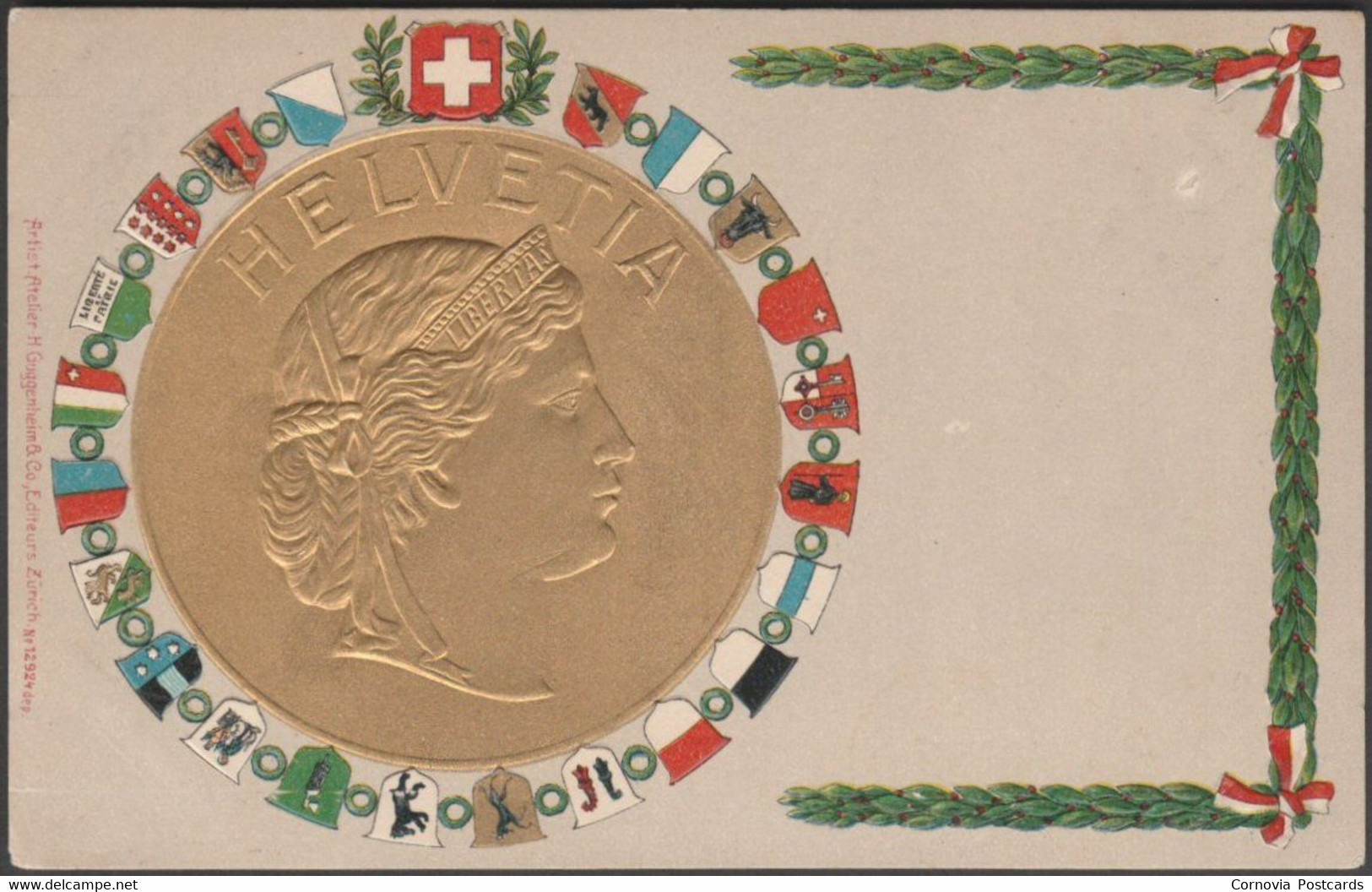 Médaille D'Or, Helvetia, Gaufrée, C.1905 - Guggenheim CPA - Other & Unclassified
