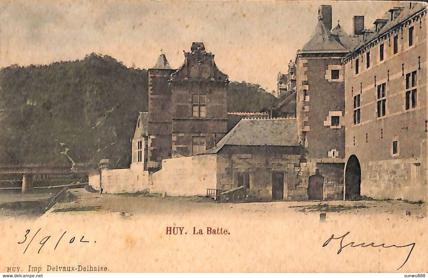 Huy - La Batte (colorisée, Imp. Delvaux Delhaise 1904) - Huy