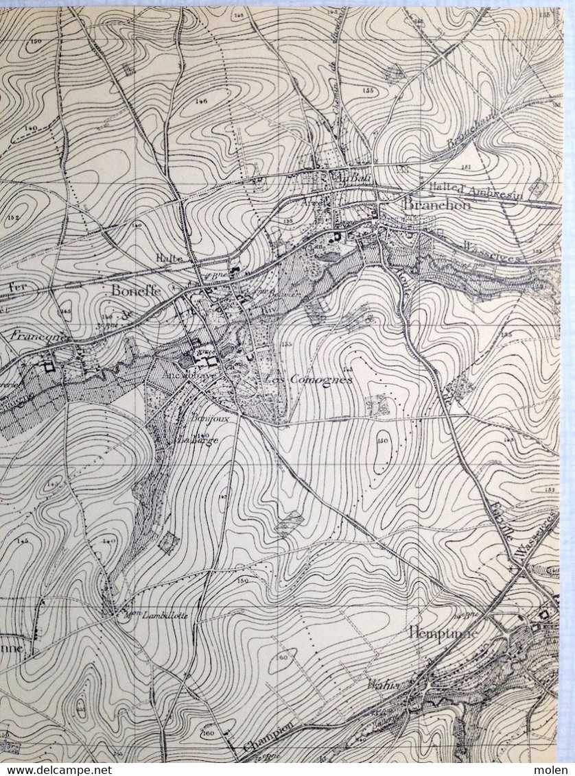 Situation1903 EGHEZEE CARTE ETAT MAJOR 40/8 RAMILLIES LEUZE HANRET NOVILLE-LES-BOIS WAYA HEMPTINNE BRANCHON TAVIERS S739 - Eghezée