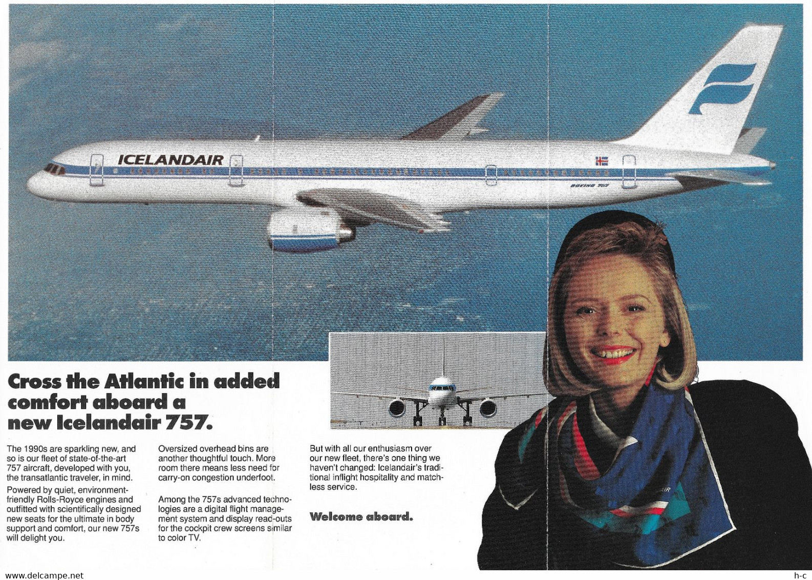 Aircraft / Avion Icelandair Publicity Leaflet - Boeing 757 - Publicités