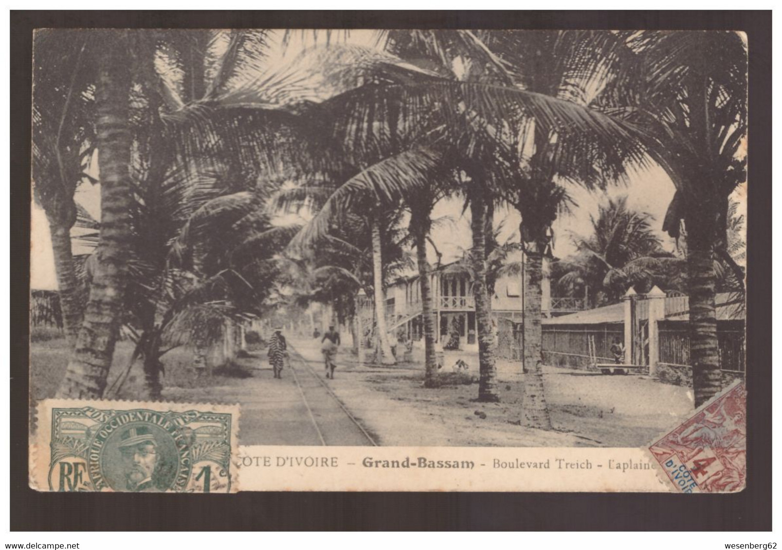 Cote D'Ivoire Grand Bassam Boulevard Treich Laplene Ca 1910 - Côte-d'Ivoire