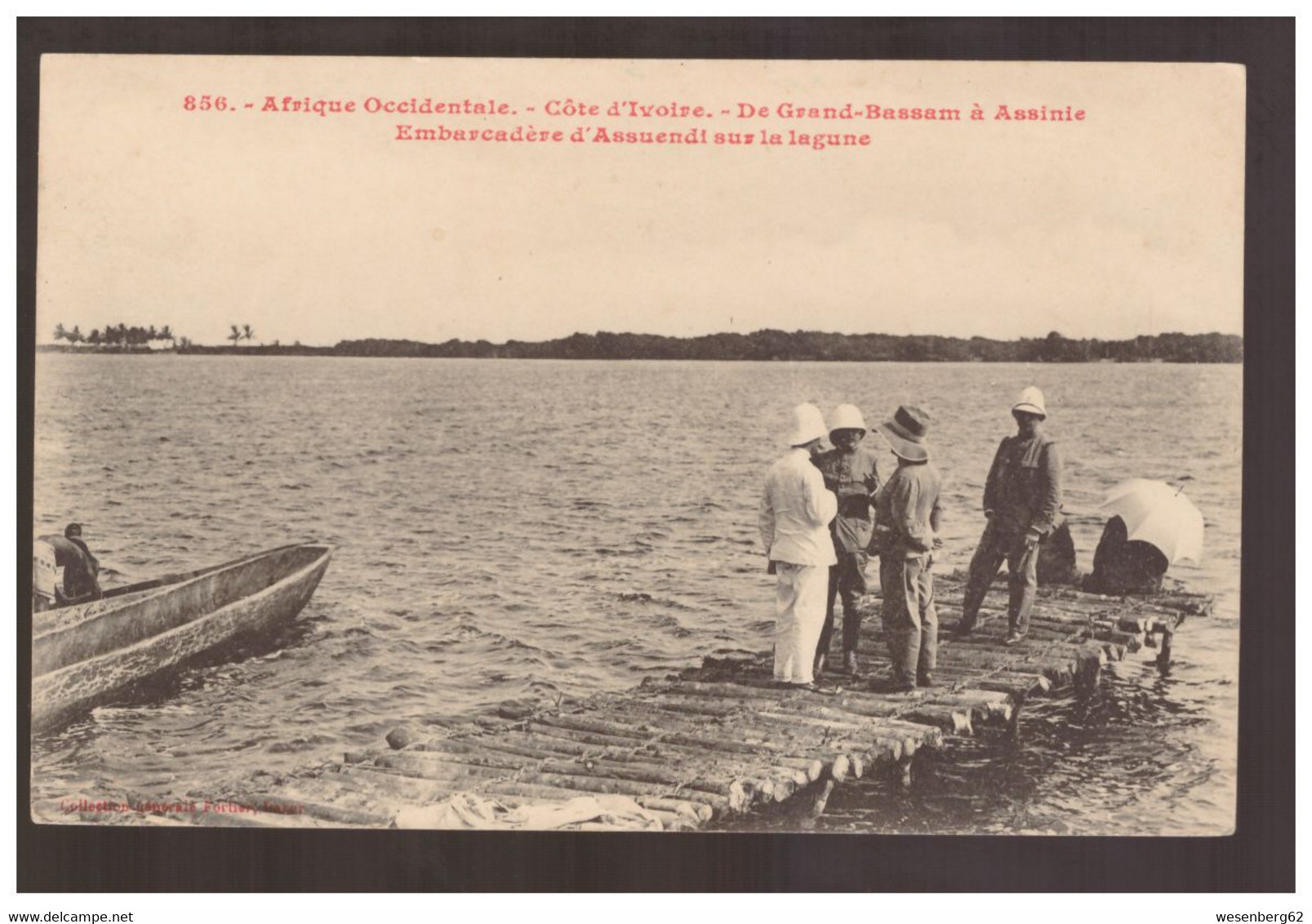 Cote D'Ivoire De Grand Bassam à Assinie -- Embarcadère D' Assuendi Sur La Lagune Ca 1910 - Côte-d'Ivoire