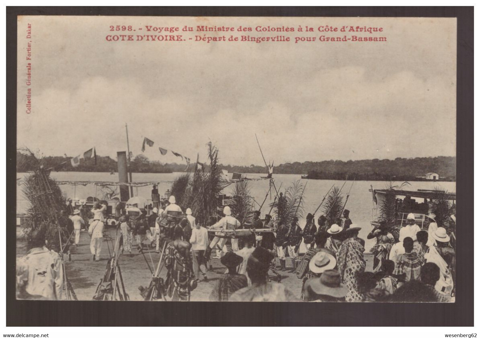 Cote D'Ivoire Voyage Du Ministre Des Colonies, Départ De Bingerville Pour Le Grand-Bassam Ca 1910 - Côte-d'Ivoire